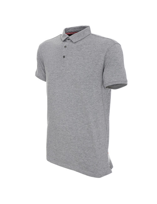 CRIMSON CUT POLO Męska COAST JASNY SZARY MELANŻ nadruk DTF haft logo