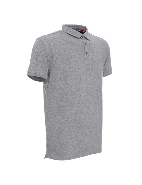 CRIMSON CUT POLO Męska COAST JASNY SZARY MELANŻ nadruk DTF haft logo
