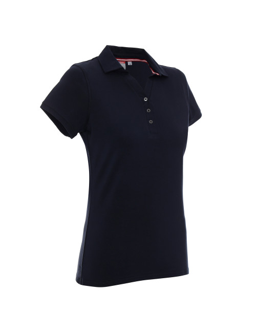 CRIMSON CUT POLO Women`s LADIES` COAST NAVY embroidered silkscreen logo