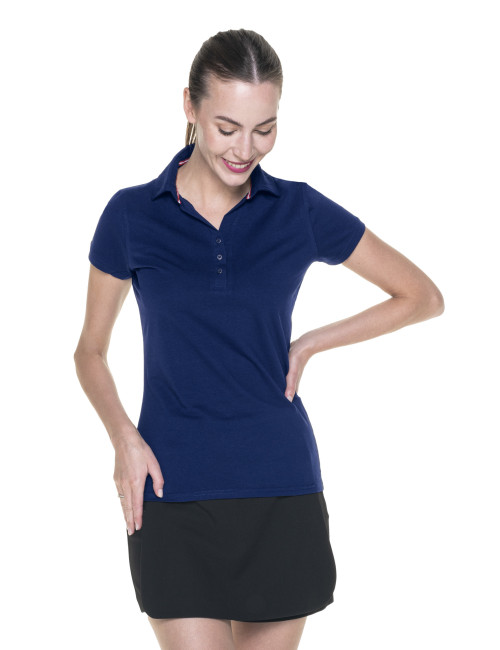 CRIMSON CUT POLO Women`s LADIES` COAST NAVY embroidered silkscreen logo