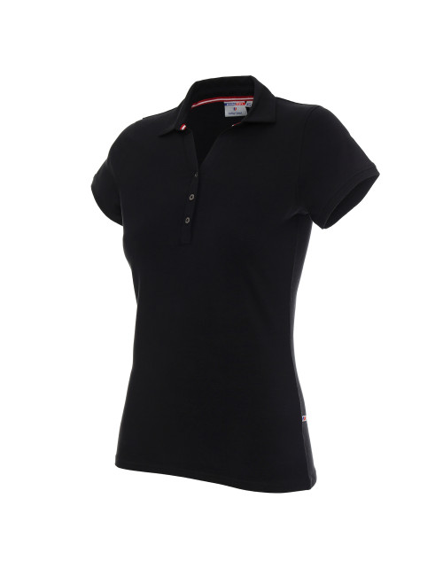 CRIMSON CUT POLO Damska LADIES' COAST CZARNY haft nadruk sitodruk logo