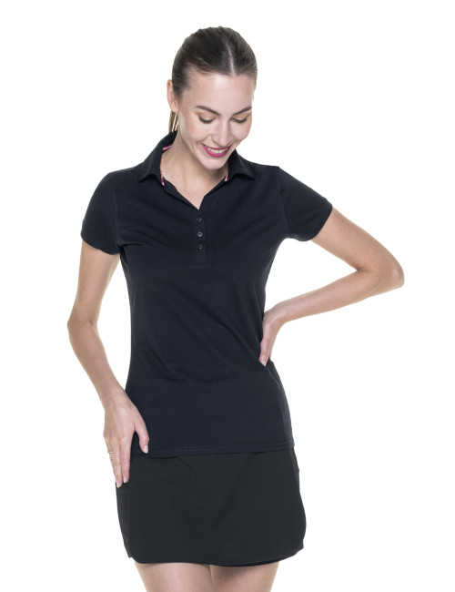 CRIMSON CUT POLO Damska LADIES' COAST CZARNY haft nadruk sitodruk logo