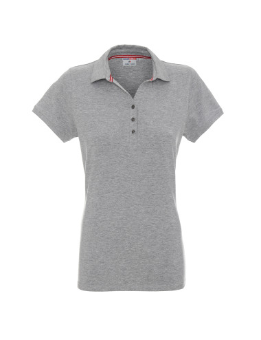 CRIMSON CUT POLO Women`s LADIES` COAST LIGHT GRAY MELANGE embroidery silkscreen