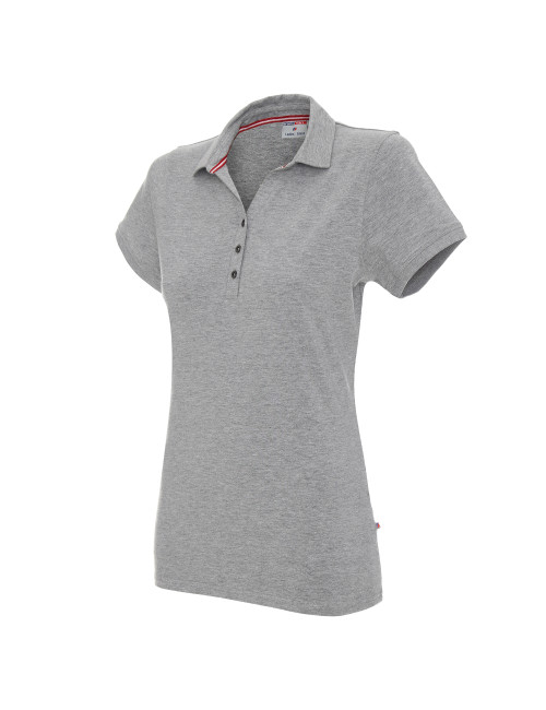 CRIMSON CUT POLO Women`s LADIES` COAST LIGHT GRAY MELANGE embroidery silkscreen