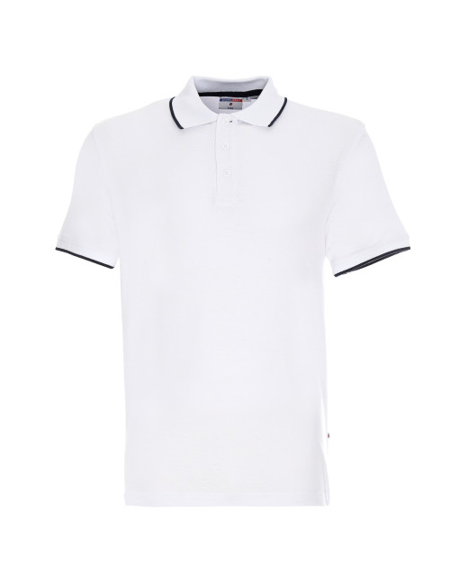 Polo męska Promostars Line biały/granatowy - P&M
