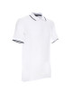 Herrenpolo Promostars Line Weiß/Marineblau