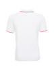 Promostars Men`s POLO LINE WHITE/RED embroidery silkscreen logo print