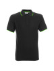 Promostars POLO Męska LINE SZARY/FLUO ZIELONY sitodruk logo nadruk DTG