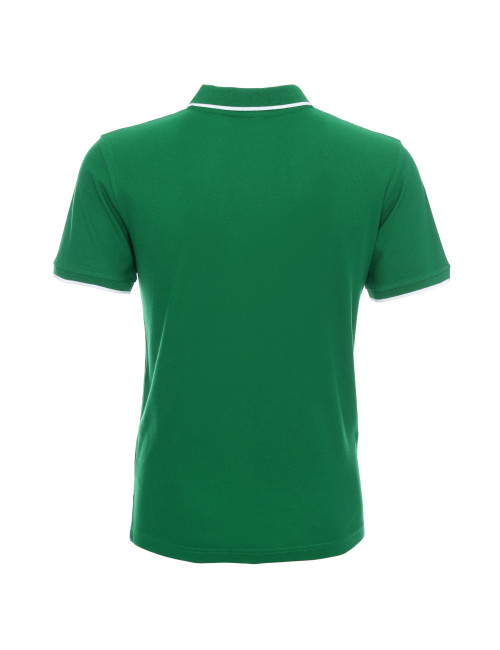 Promostars Men`s POLO LINE GREEN/WHITE embroidery logo print screen printing