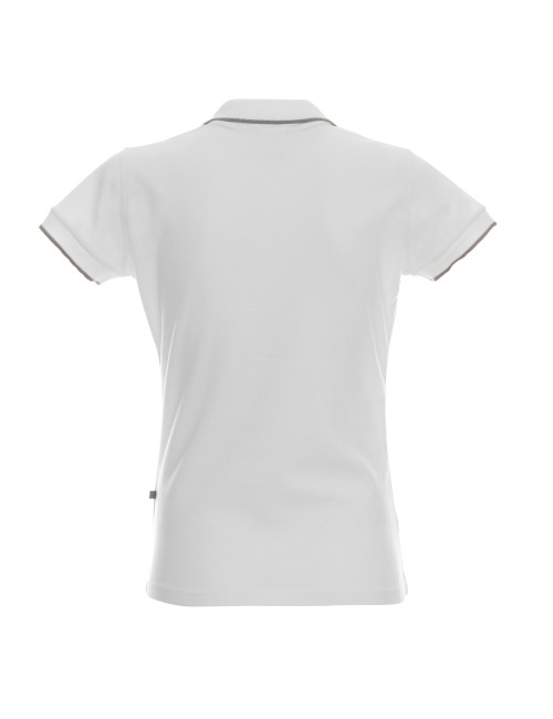 Promostars POLO Damska LADIES' LINE BIAŁY/JASNY SZARY sitodruk logo