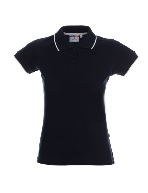Promostars POLO Damska LADIES' LINE GRANATOWY/BIAŁY haft nadruk logo