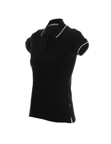 Promostars POLO Damska LADIES' LINE CZARNY/BIAŁY sitodruk haft nadruk
