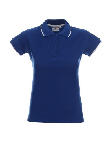 Promostars POLO Women`s LADIES` LINE CORNFLOWER/WHITE DTG logo print