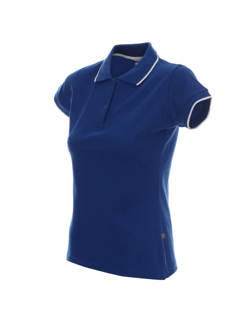 Promostars POLO Damska LADIES' LINE CHABROWY/BIAŁY nadruk DTG logo
