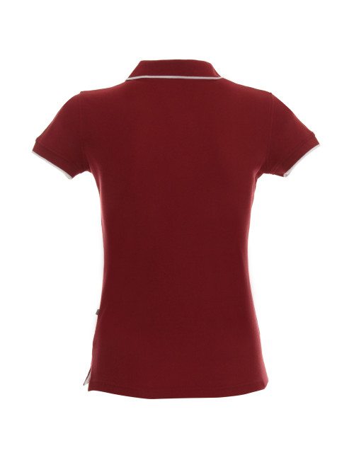 Promostars POLO Damska LADIES' LINE BORDOWY/BIAŁY haft nadruk logo