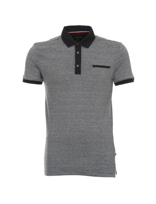CRIMSON CUT POLO Męska SHOT CZARNY/BIAŁY haft nadruk DTG sitodruk logo
