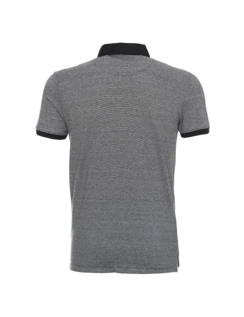 CRIMSON CUT POLO Męska SHOT CZARNY/BIAŁY haft nadruk DTG sitodruk logo