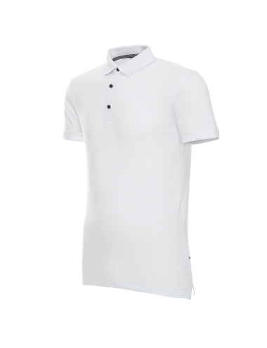 Herrenpolo Promostars Mars Weiß/Marineblau