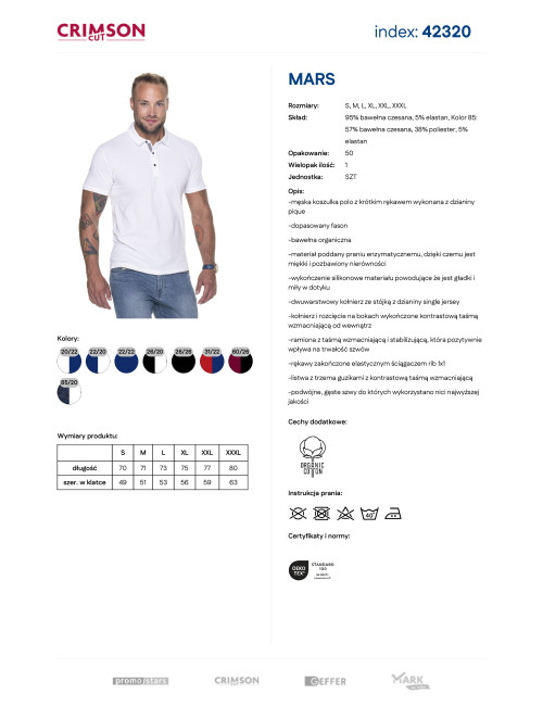 Promostars Mars Men's Polo White/Navy