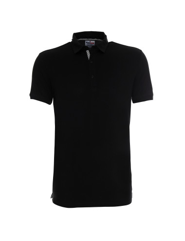 CRIMSON CUT POLO Męska MARS CZARNY/BIAŁY nadruk haft sitodruk logo