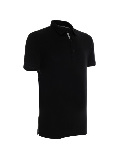 CRIMSON CUT POLO Men`s MARS BLACK/WHITE print embroidery silkscreen logo