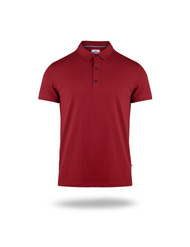 CRIMSON CUT POLO Męska MARS CIEMNO CZERWONY/GRANATOWY haft nadruk logo