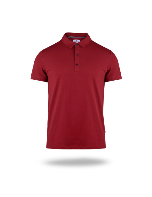 CRIMSON CUT POLO Męska MARS CIEMNO CZERWONY/GRANATOWY haft nadruk logo