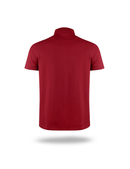 CRIMSON CUT POLO Herren MARS DUNKELROT/NAVYBLAU gestickter Logodruck