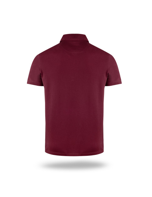 CRIMSON CUT POLO Męska MARS CZERWONE WINO/CZARNY haft nadruk sitodruk