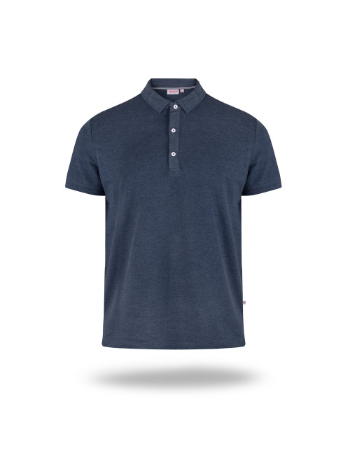 CRIMSON CUT POLO Herren MARS NAVY BLUE MELANGE/WHITE DTG-Stickerei