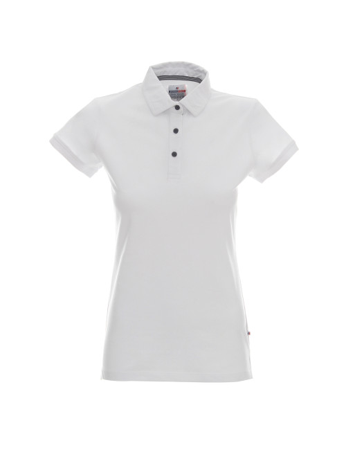 Damenpolo Promostars Venus Weiß/Marineblau