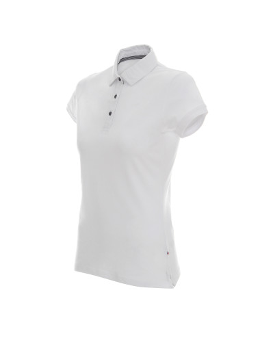Damenpolo Promostars Venus Weiß/Marineblau