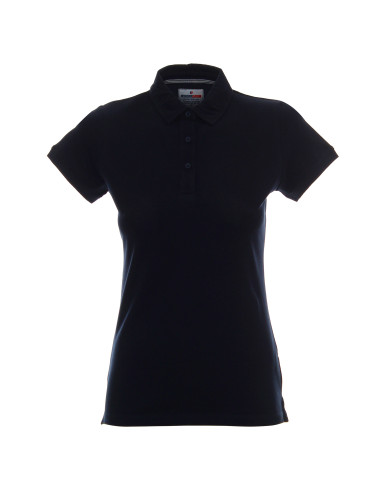 CRIMSON CUT POLO Damen VENUS MARINEBLAU/WEISS Aufdruck-Stickerei-Logo DTG DTF