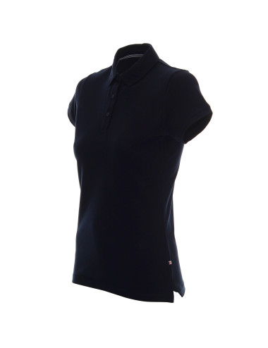 CRIMSON CUT POLO Women`s VENUS NAVY/WHITE logo embroidery DTG DTF