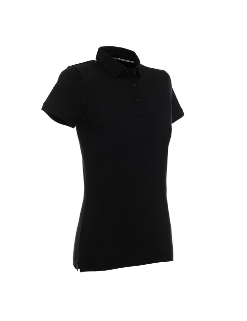 CRIMSON CUT POLO Damska VENUS CZARNY/BIAŁY nadruk DTG haft logo