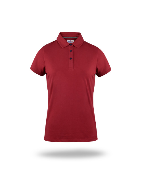Promostars POLO Damen VENUS DUNKELROT/NAVYBLAU Stickereidruck
