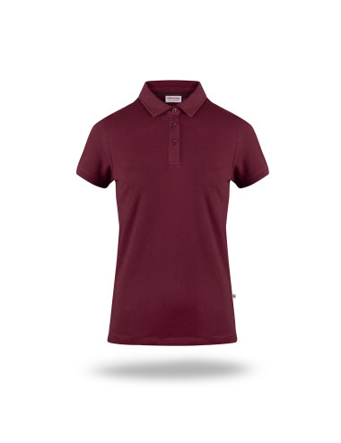 CRIMSON CUT POLO Women`s VENUS WINE RED/BLACK embroidery logo print