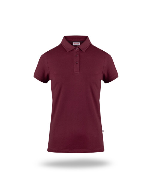 CRIMSON CUT POLO Damen VENUS RED WINE/BLACK gestickter Logodruck