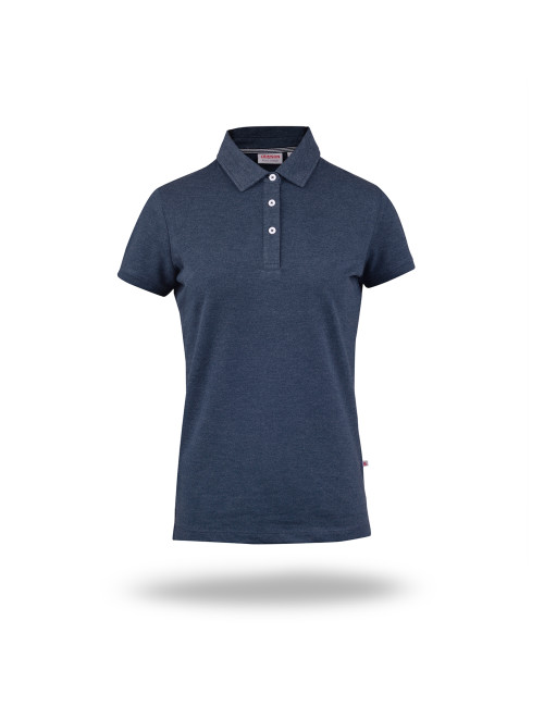 CRIMSON CUT POLO Damen VENUS NAVY BLUE MELANGE/WHITE DTG-Stickerei