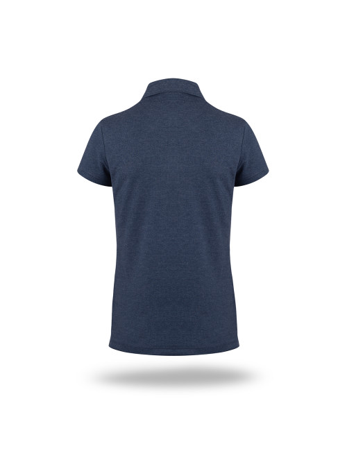 CRIMSON CUT POLO Damen VENUS NAVY BLUE MELANGE/WHITE DTG-Stickerei