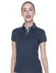 CRIMSON CUT POLO Damen VENUS NAVY BLUE MELANGE/WHITE DTG-Stickerei