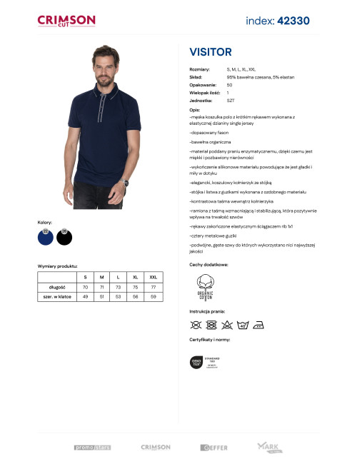 Herrenpolo Promostars Visitor Marineblau
