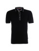 CRIMSON CUT POLO Męska VISITOR CZARNY nadruk DTG sitodruk logo haft
