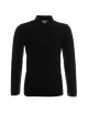 Promostars POLO Herren LONG COTTON BLACK Stickerei-Siebdruck-Logo