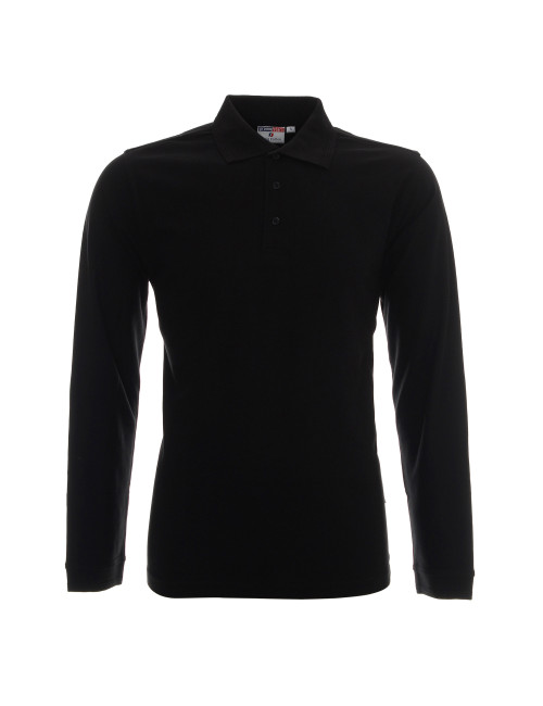 Promostars POLO Męska LONG COTTON CZARNY haft nadruk sitodruk logo