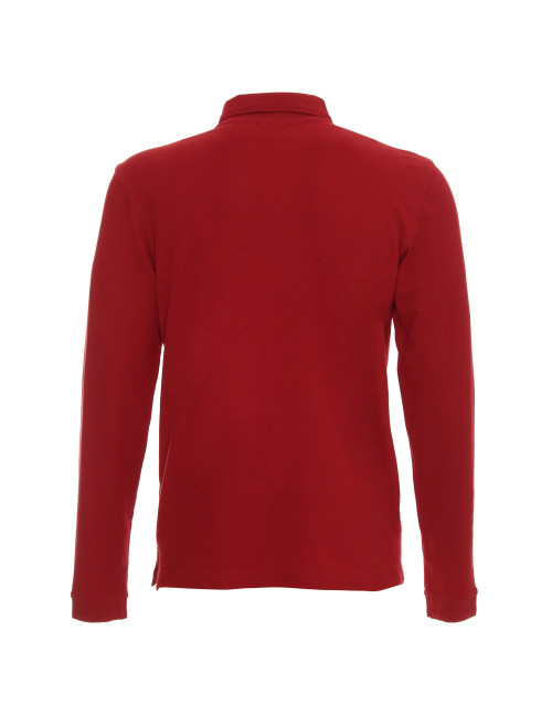 Promostars Men`s POLO LONG COTTON RED Embroidery Screen Print Logo