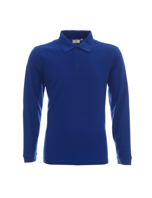 Promostars POLO Herren LONG COTTON CROWN BROWN Stickerei, Siebdruck, Logo