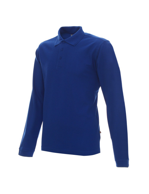 Promostars POLO Men`s LONG COTTON CORNFLOWER Embroidery Screen Print Logo
