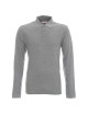 Promostars POLO Męska LONG COTTON JASNY SZARY MELANŻ haft nadruk logo