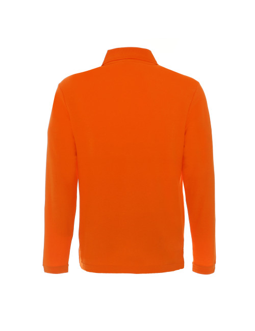 Promostars Men`s POLO LONG COTTON ORANGE embroidery silkscreen logo
